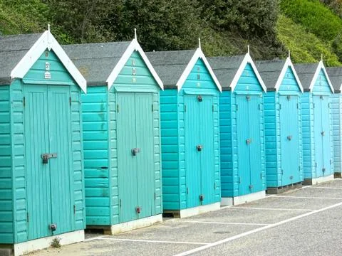 Bournemouth Beach Huts Stock Photos