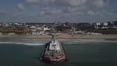 Bournemouth pier overhead shot Stock Footage 199412135