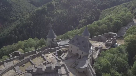 Bourscheid-01 Passing the castle Stock Footage 106372537