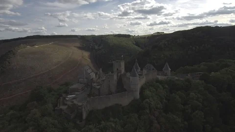 Bourscheid-09 Left to right from the side of the castle Stock Footage 106372470