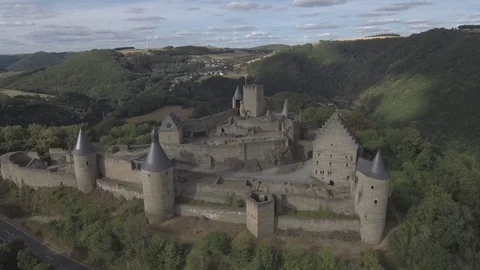 Bourscheid-12 Back to front above the castle Stock Footage 106372460