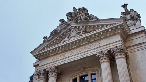 Bourse de Commerce Facade Close Up Paris Stock Footage 324886277