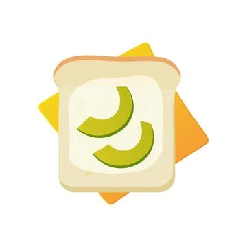 Bouterdrod, avacado toast with cheese. vector illustration on white backgroun Stock Illustration