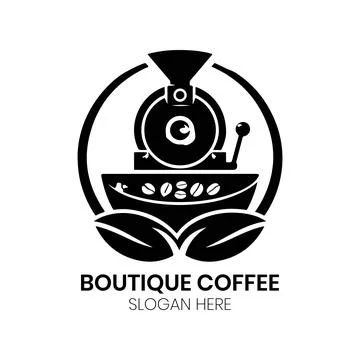Boutique Coffee Roastery Logo Beans イラスト素材