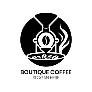 Boutique Coffee Roastery Logo Concept Stock Illustration