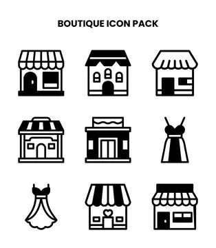 Boutique DuoTone Bundle Icons Pack Stock Illustration
