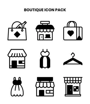 Boutique DuoTone Bundle Icons Pack Stock Illustration