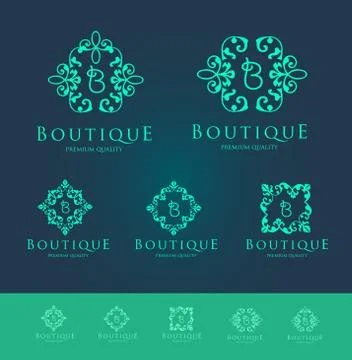 Boutique Floral  Logo Set Illustrazione stock
