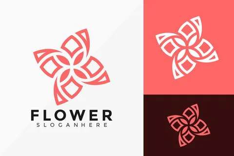 Boutique Flower Spa Logo Vector Design. Abstract emblem, designs concept, log Stock Illustration