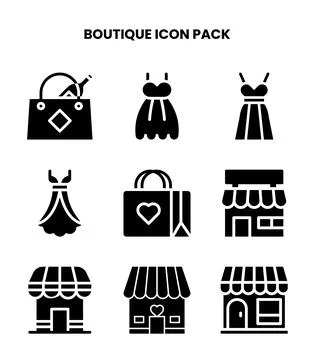 Boutique Glyph Bundle Icons Pack 库存插图