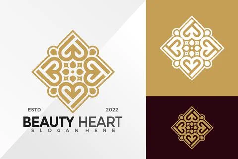 Boutique Heart Logo Design Vector illustration template Illustrazione stock