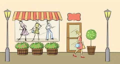 Boutique Stock Illustration
