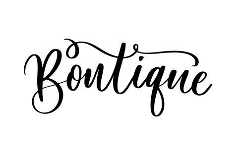 Boutique logo design. Vector sign lettering. Logotype calligraphy. Stock Illustration