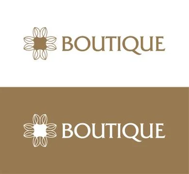 Boutique logo icon vector template with flower Stock Illustration