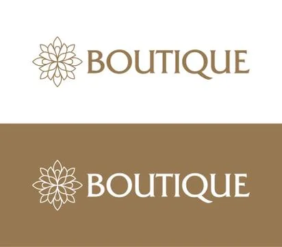 Boutique logo icon vector template with flower Stock Illustration