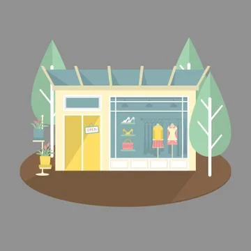 Boutique shop facade Stock Illustration