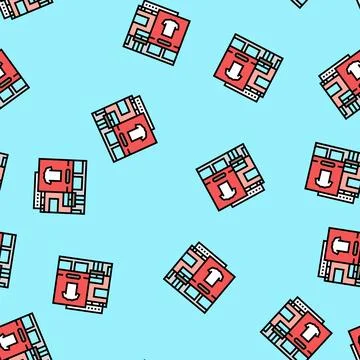 Boutique shop vector seamless pattern Ilustración de archivo