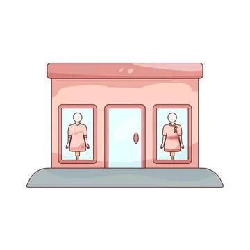 Boutique storefront Stock Illustration