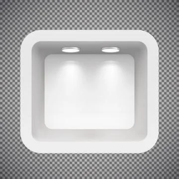 Boutique in the top wall with light sources Stock Illustration
