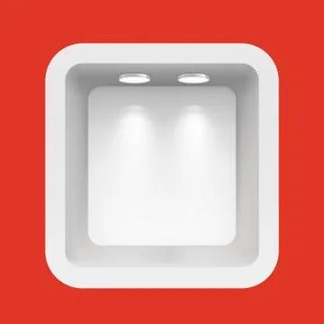 Boutique in the top wall with light sources Stock Illustration