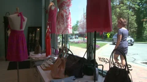 Boutique window (1 of 2) Video stock 10786037