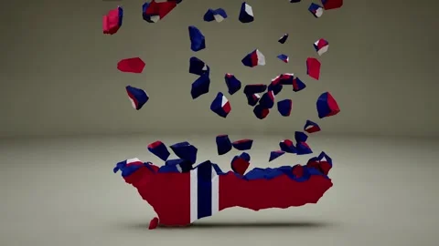 Bouvet Island Map With Flag Stock Footage 324609384
