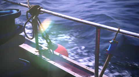 Bouy on moving Boat. Stock Footage 48391210