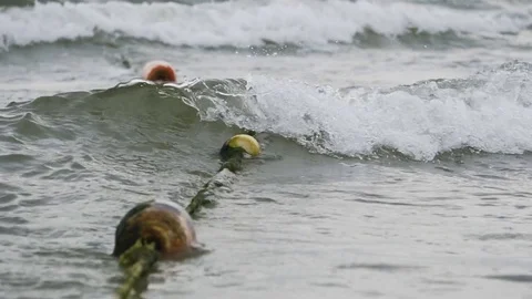 Bouys Rope in Sea Stock Footage 79535934