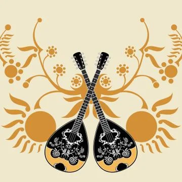 Bouzouki composition Stock Illustration