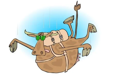 Bovine skydiver Stock Illustration