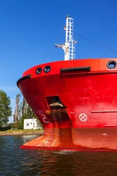 Bow anchor on ship Foto stock