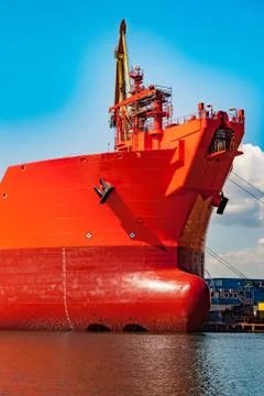 Bow anchor on ship Stock Photos