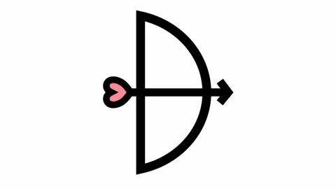 Bow and arrow - clean and modern valentines day symbol motion design Stock Footage 294972496