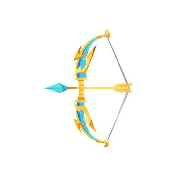 Bow and arrow, element for game design, vector illustration on white 库存插图