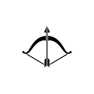 Bow and Arrow Flat Vector Icon Illustrazione stock