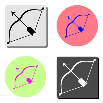 Bow and arrow. flat vector icon 库存插图