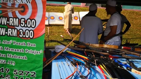 Bow and arrow Stock Footage 107189895