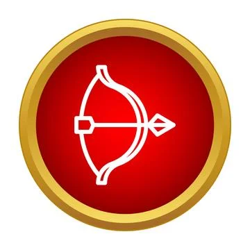 Bow and arrow icon for archery and target practice Stock Illustration