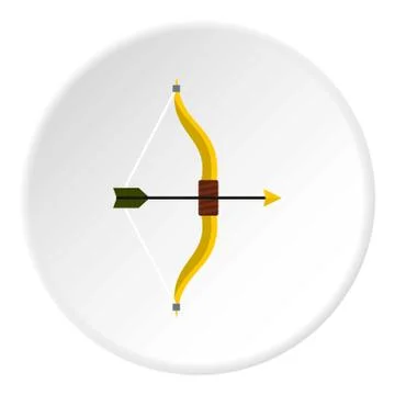 Bow and arrow icon circle Stock Illustration