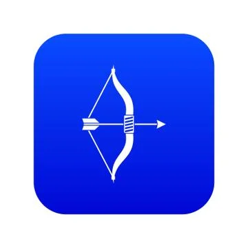 Bow and arrow icon digital blue Stock Illustration
