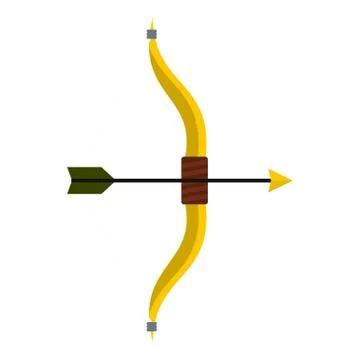 Bow and arrow icon, flat style 스톡 일러스트