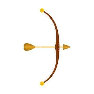 Bow and arrow icon, flat style Stock Illustration