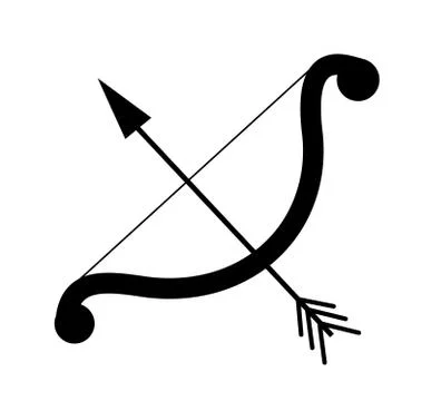 Bow and arrow icon in flat style Stock Illustration