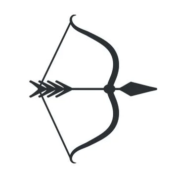 Bow and arrow icon in flat slyle, stock vector illustration Stock Illustration