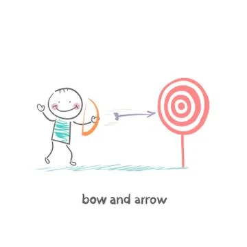 Bow and arrow Stock Illustration