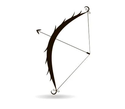 Bow and arrow, isolated vector illustration Stock Illustration