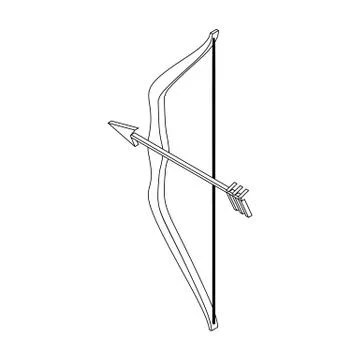 Bow and arrow, isometric 3d icon Stock Illustration
