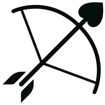 Bow and arrow  linear icon isolated on transparent background, Bow and arrow  Stock Illustration