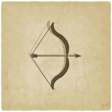 Bow and arrow old background Stock Illustration