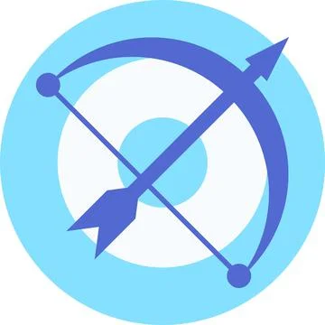 Bow and arrow over target aim icon vector Ilustración de archivo